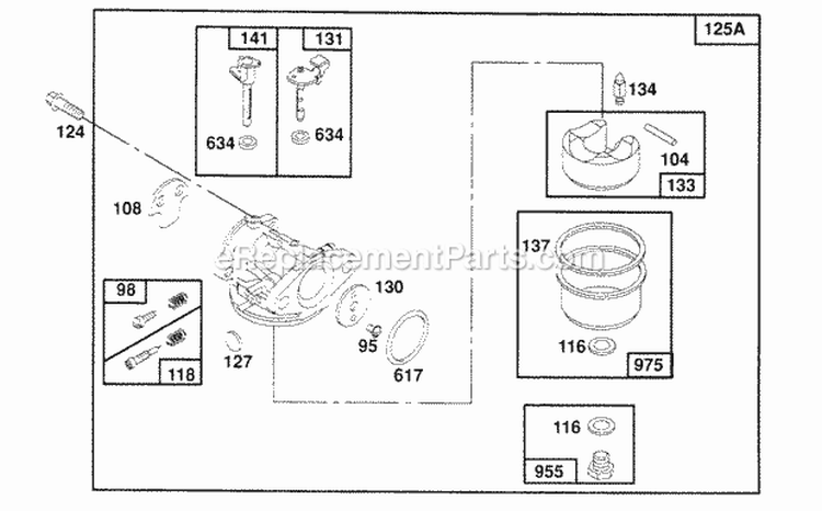 Page D Diagram and Parts List for 126802-0421-01  Briggs and Stratton Engine